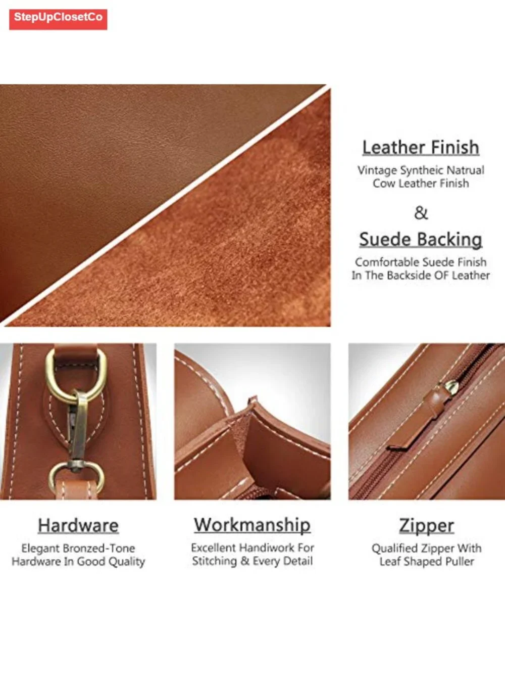 Vintage Crossbody Saddle Bag Faux Leather Satchel Women Casual Purse Vegan